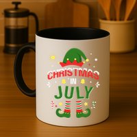 Christmas In July Funny Elf For Summer Xmas Mug