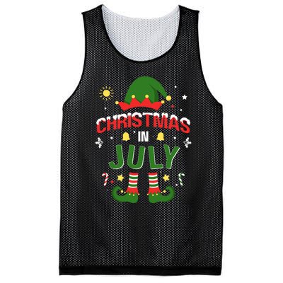 Christmas In July Funny Elf For Summer Xmas Mesh Reversible Basketball Jersey Tank