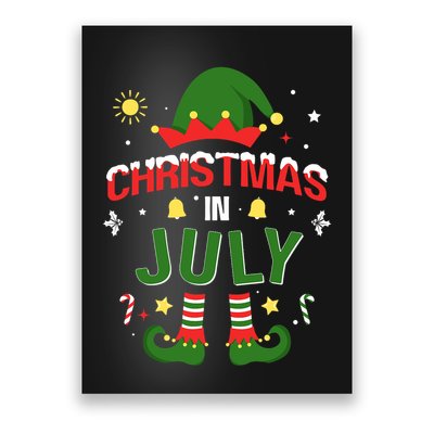 Christmas In July Funny Elf For Summer Xmas Poster