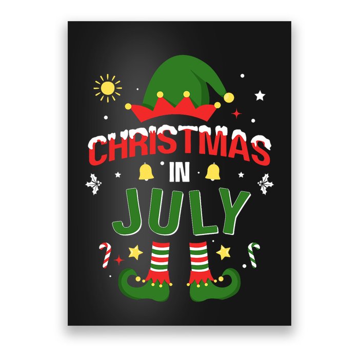 Christmas In July Funny Elf For Summer Xmas Poster