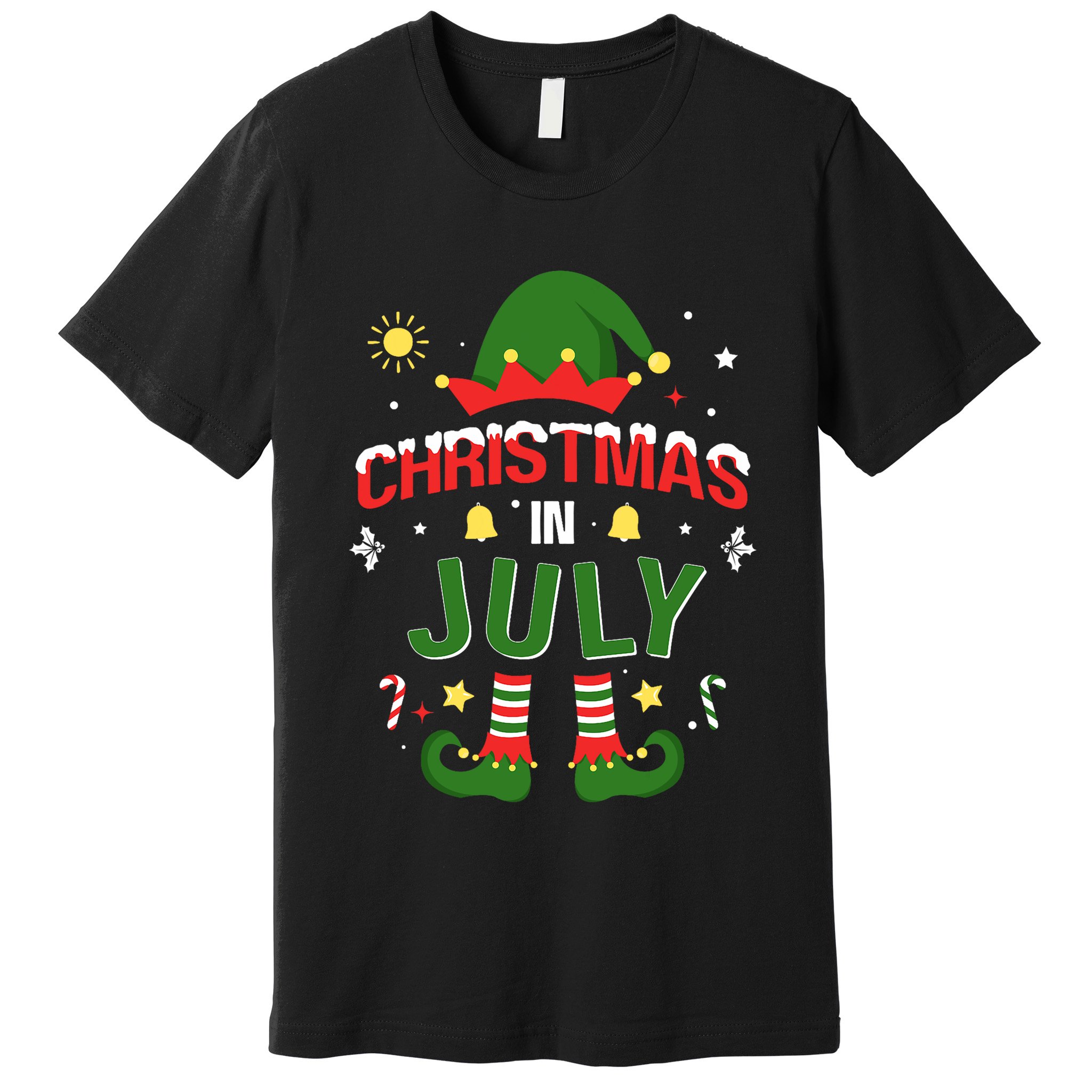 Christmas In July Funny Elf For Summer Xmas Premium T-Shirt