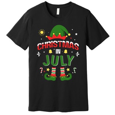 Christmas In July Funny Elf For Summer Xmas Premium T-Shirt