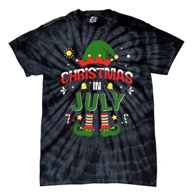 Christmas In July Funny Elf For Summer Xmas Tie-Dye T-Shirt