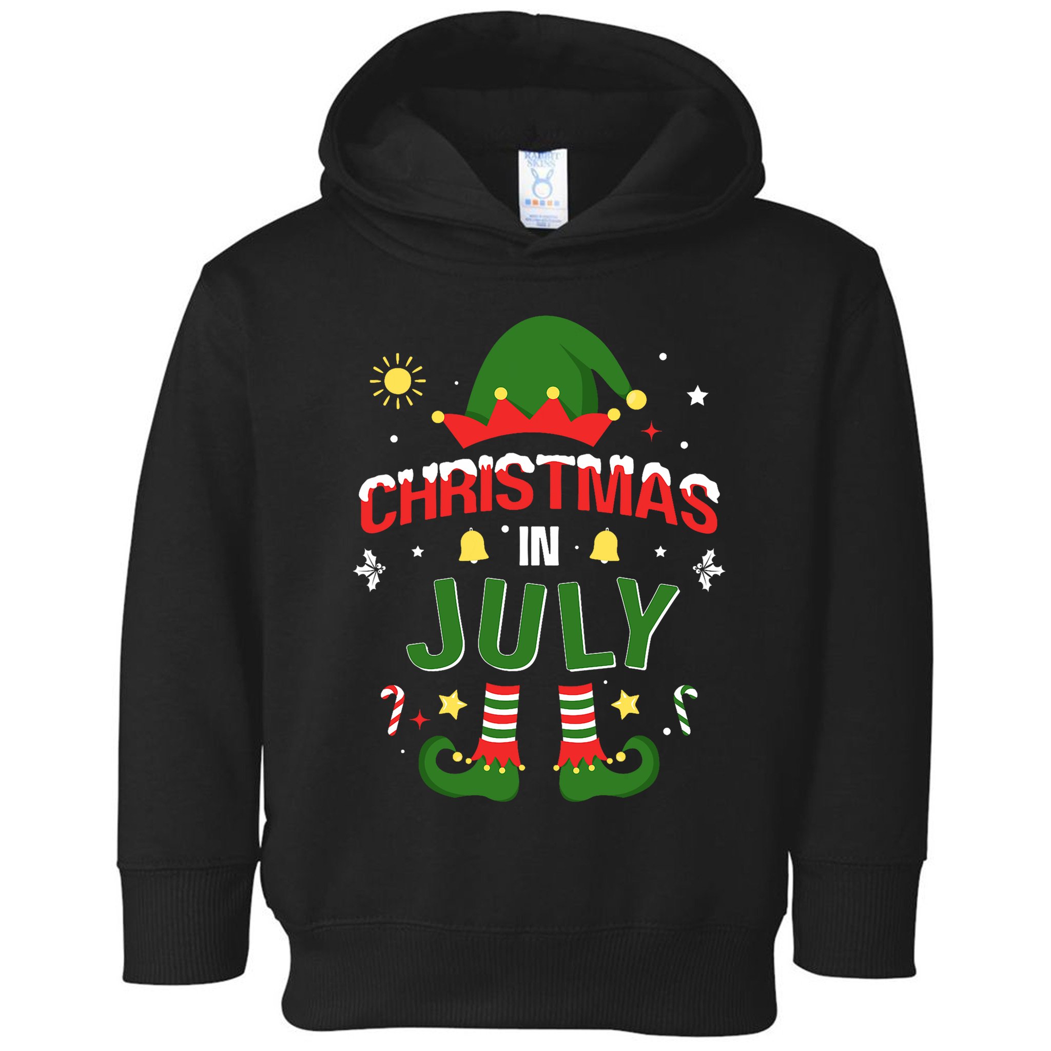 Christmas In July Funny Elf For Summer Xmas Toddler Hoodie