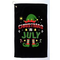 Christmas In July Funny Elf For Summer Xmas Golf Towel