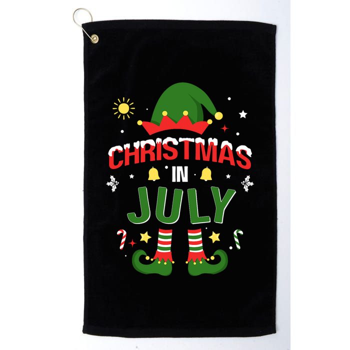 Christmas In July Funny Elf For Summer Xmas Golf Towel