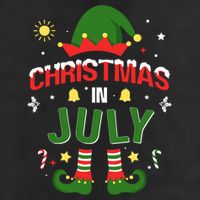Christmas In July Funny Elf For Summer Xmas Golf Towel