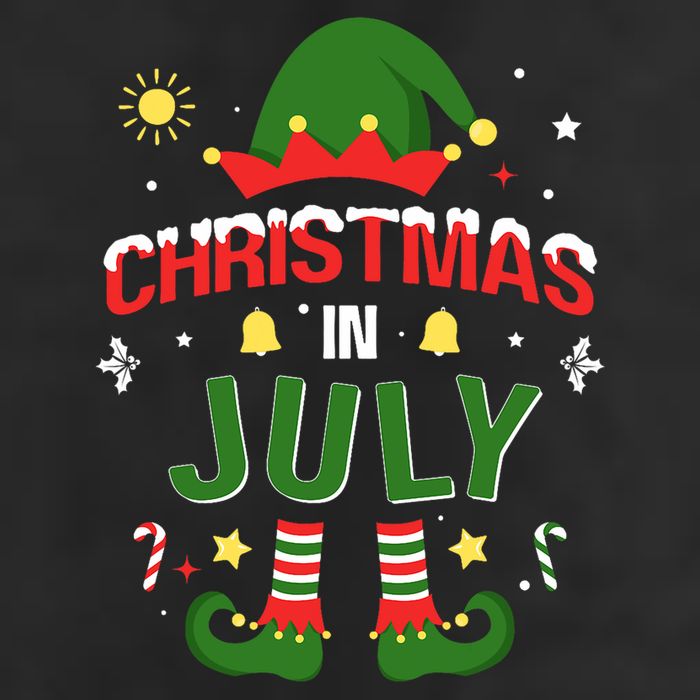 Christmas In July Funny Elf For Summer Xmas Golf Towel