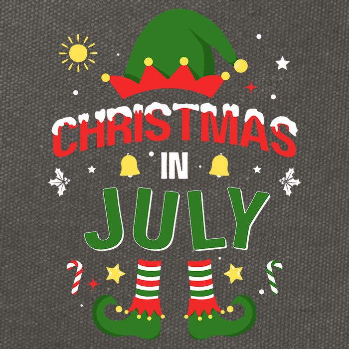 Christmas In July Funny Elf For Summer Xmas Cotton Canvas Backpack