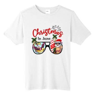 Christmas In June Sunglasses Santa Flamingo Summer Vacation  Tall Fusion ChromaSoft Performance T-Shirt