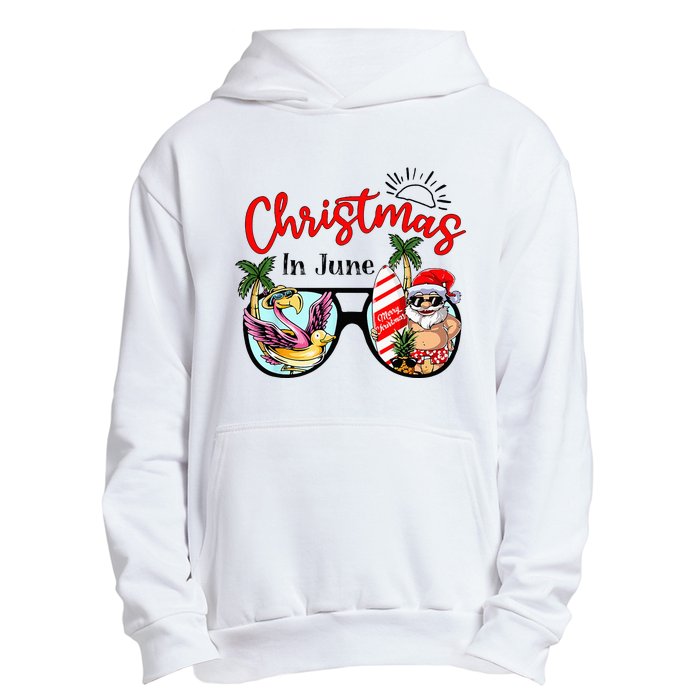 Christmas In June Sunglasses Santa Flamingo Summer Vacation  Urban Pullover Hoodie