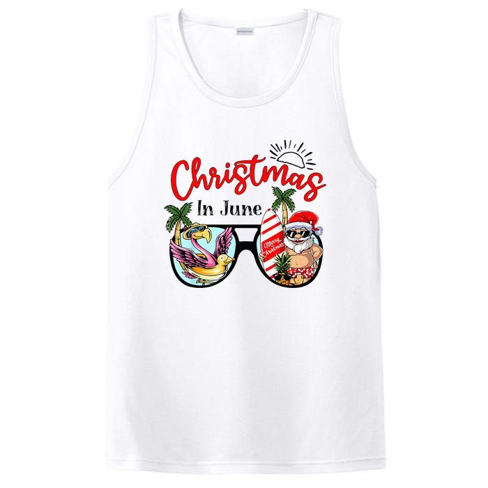 Christmas In June Sunglasses Santa Flamingo Summer Vacation  PosiCharge Competitor Tank