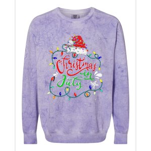 Christmas In July Lights Funny Summer Xmas Colorblast Crewneck Sweatshirt