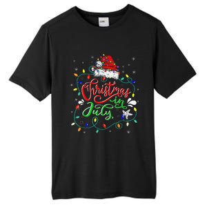 Christmas In July Lights Funny Summer Xmas Tall Fusion ChromaSoft Performance T-Shirt