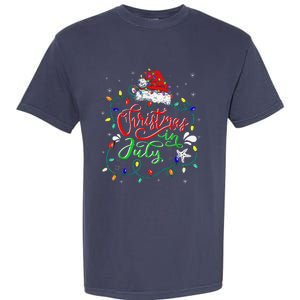 Christmas In July Lights Funny Summer Xmas Garment-Dyed Heavyweight T-Shirt