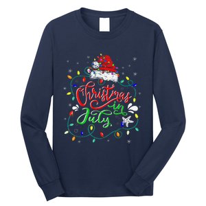 Christmas In July Lights Funny Summer Xmas Long Sleeve Shirt