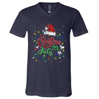 Christmas In July Lights Funny Summer Xmas V-Neck T-Shirt