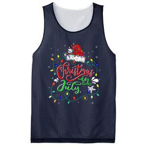 Christmas In July Lights Funny Summer Xmas Mesh Reversible Basketball Jersey Tank