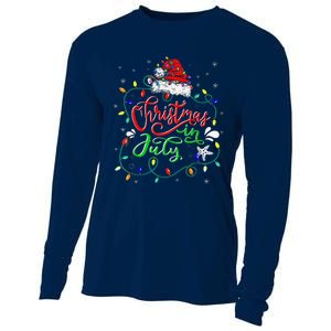 Christmas In July Lights Funny Summer Xmas Cooling Performance Long Sleeve Crew