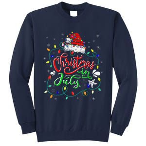 Christmas In July Lights Funny Summer Xmas Tall Sweatshirt