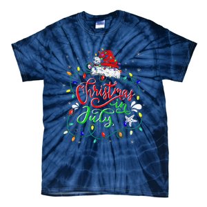 Christmas In July Lights Funny Summer Xmas Tie-Dye T-Shirt