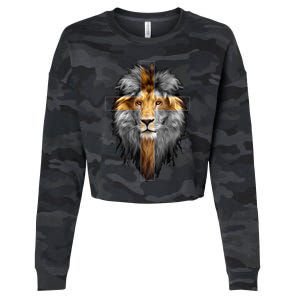 Christian Inspiration Jesus Lion Of Judah Cropped Pullover Crew