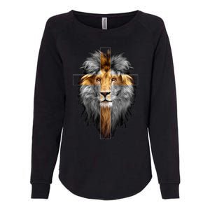 Christian Inspiration Jesus Lion Of Judah Womens California Wash Sweatshirt