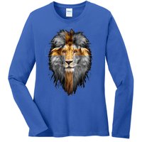 Christian Inspiration Jesus Lion Of Judah Ladies Long Sleeve Shirt