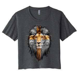 Christian Inspiration Jesus Lion Of Judah Women's Crop Top Tee