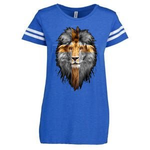 Christian Inspiration Jesus Lion Of Judah Enza Ladies Jersey Football T-Shirt