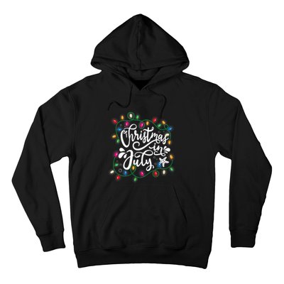 Christmas In July Lights Beach Vacation Summer Xmas Hoodie