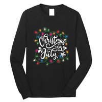 Christmas In July Lights Beach Vacation Summer Xmas Long Sleeve Shirt