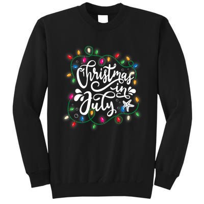 Christmas In July Lights Beach Vacation Summer Xmas Sweatshirt