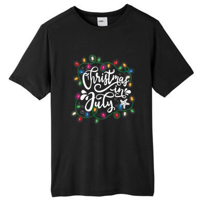 Christmas In July Lights Beach Vacation Summer Xmas Tall Fusion ChromaSoft Performance T-Shirt