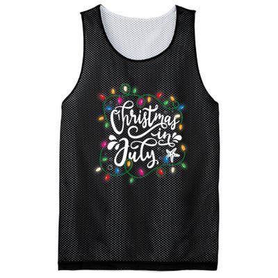 Christmas In July Lights Beach Vacation Summer Xmas Mesh Reversible Basketball Jersey Tank