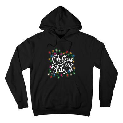 Christmas In July Lights Beach Vacation Summer Xmas Tall Hoodie