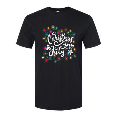 Christmas In July Lights Beach Vacation Summer Xmas Softstyle CVC T-Shirt