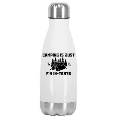 Camping Is Just F'n In Tents Stainless Steel Insulated Water Bottle