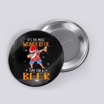 Christmas In July Santa Hawaiian Wonderful Beer Lover Button