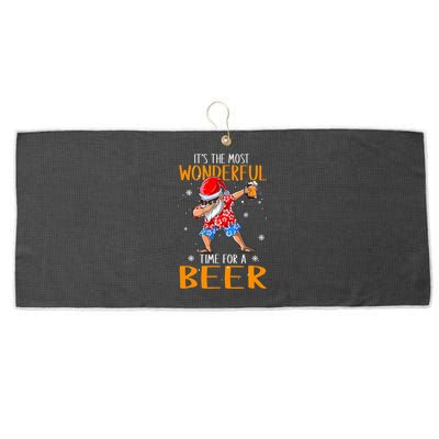 Christmas In July Santa Hawaiian Wonderful Beer Lover Large Microfiber Waffle Golf Towel