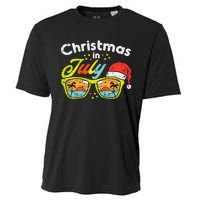 Christmas In July Sunglasses Santa Beach Summer Summer Xmas Cooling Performance Crew T-Shirt