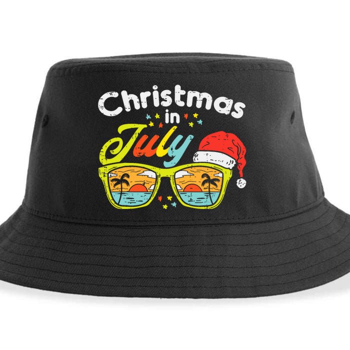 Christmas In July Sunglasses Santa Beach Summer Summer Xmas Sustainable Bucket Hat