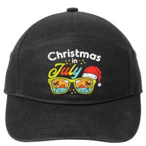 Christmas In July Sunglasses Santa Beach Summer Summer Xmas 7-Panel Snapback Hat