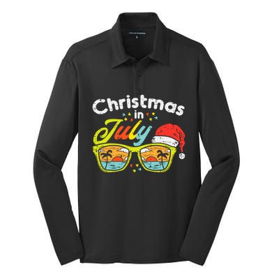 Christmas In July Sunglasses Santa Beach Summer Summer Xmas Silk Touch Performance Long Sleeve Polo