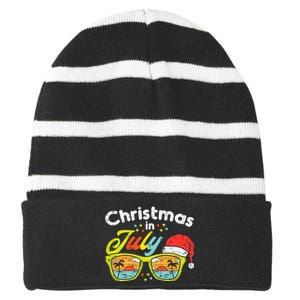 Christmas In July Sunglasses Santa Beach Summer Summer Xmas Striped Beanie with Solid Band