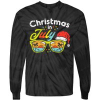 Christmas In July Sunglasses Santa Beach Summer Summer Xmas Tie-Dye Long Sleeve Shirt