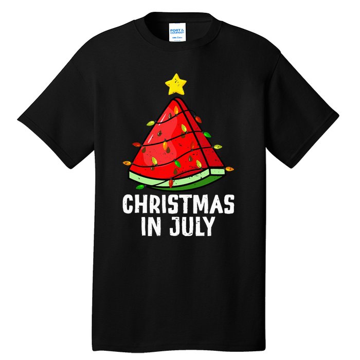 Christmas In July Watermelon Summer Beach Vacation Tall T-Shirt