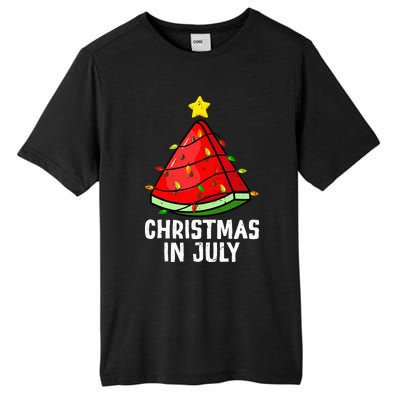 Christmas In July Watermelon Summer Beach Vacation Tall Fusion ChromaSoft Performance T-Shirt