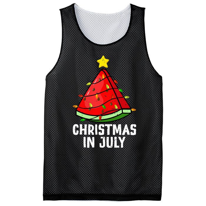 Christmas In July Watermelon Summer Beach Vacation Mesh Reversible Basketball Jersey Tank