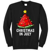 Christmas In July Watermelon Summer Beach Vacation Tall Sweatshirt